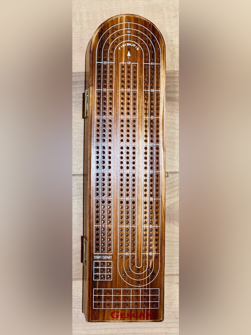 Beautiful wooden cribbage board